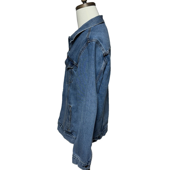 Levis Jacket Mens XL Blue Trucker Denim Jean Button Up Long Sleeve Workwear - Picture 6 of 9